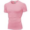 SPVISE Pink Men's Cool Dry Short Sleeve Compression Shirts Active Sports Baselayer T-Shirts Tops Athletic Workout Gym Shirts view 1