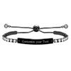 Oneress Sparkling Tennis Bracelet Stainless Steel Tag Custom Engraving Text Bracelet Valentine's Day Gifts for Lover Y4550 (Black-DIY) view 1