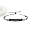 Oneress Sparkling Tennis Bracelet Stainless Steel Tag Custom Engraving Text Bracelet Valentine's Day Gifts for Lover Y4550 (Black-DIY) view 4