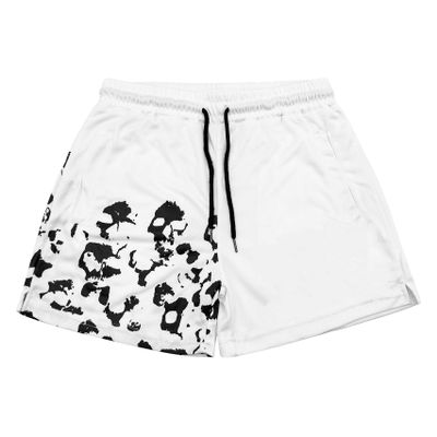 DIOTSR Mens Graphic Print Shorts Cool Mesh Basketball Shorts Casual Flat Front Shorts Summer Drawstring (White, Medium)