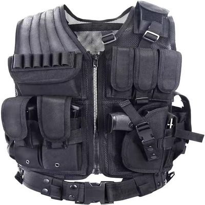 YAKEDA Tactical Outdoor CS Game Vest Adjustable Fit Adult (Black)
