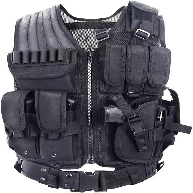 YAKEDA Tactical Outdoor CS Game Vest Adjustable Fit Adult (Black)