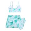 Girl's 3 Piece Swimsuits Tie Dye Bikini Bathing Suit with Cover Up Beach Skirt Juniors Summer (Green, 11-12 Years) view 2