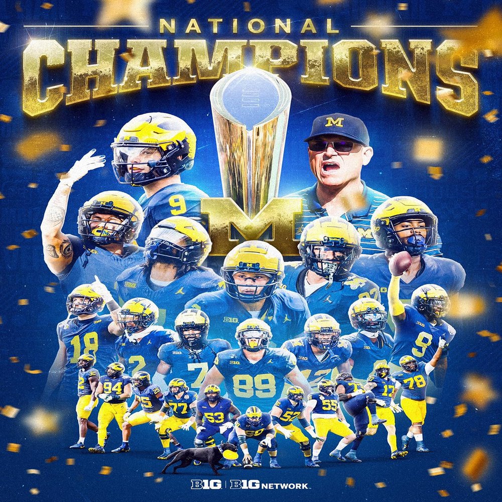 SPORTSPHOTOSUSA 2023 University Michigan National Champions 8x10 Team Composite Photo