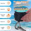3/8 Inch 50 FT Anchor Rope, Boat Anchor Rope Solid Braid MFP, Anchor Line with 316 Stainless Steel Thimble and Snap Hook - Black & Lake Blue view 3