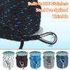3/8 Inch 50 FT Anchor Rope, Boat Anchor Rope Solid Braid MFP, Anchor Line with 316 Stainless Steel Thimble and Snap Hook - Black & Lake Blue view 4