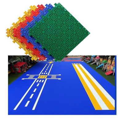 12in Outdoor Sports Court Tiles, Modular Interlocking Floor Mats for Kindergarten Middle School Elementary School Playground (Color : Yellow, Size : 10PCS)