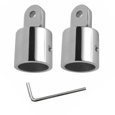 SHENGHUISS Bimini Top Cap Eye End Boat Fitting Stainless Steel 316 Round Tubing Marine Hardware with L Shape Hex Key (A-7/8 inch 2 Pack)