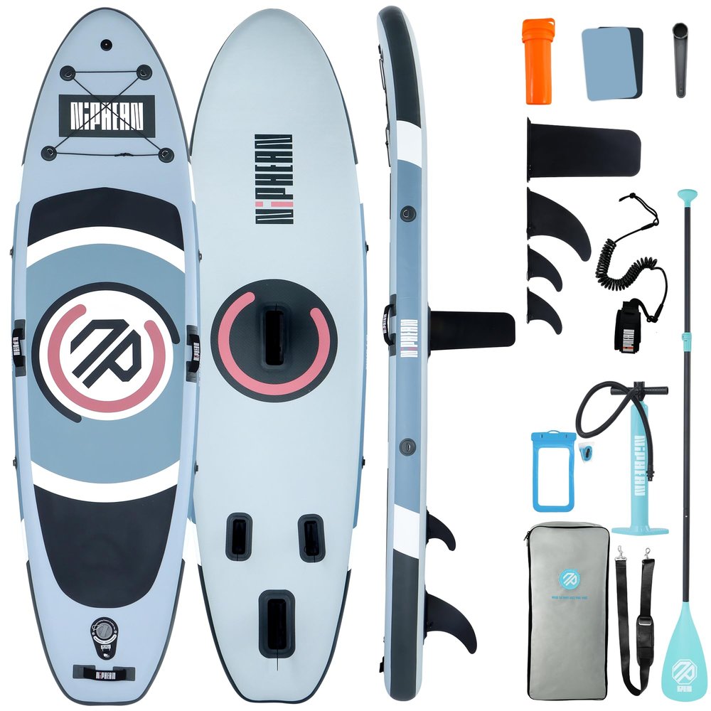NipheanUltra-LightInflatable Paddle Board with (Beginner Friendly) StabilTrac Fin and Durable SUP Accessories, 10' Stand Up Paddle Boards for Adults & Youth, Versatile Yoga Paddle Board, Gift Ideas