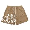 DIOTSR Mens Graphic Print Shorts Cool Mesh Basketball Shorts Casual Flat Front Shorts Summer Drawstring (Brown, Large) view 1