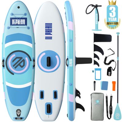 NipheanUltra-LightInflatable Paddle Board with (Beginner Friendly) StabilTrac Fin and Durable SUP Accessories, 10' Stand Up Paddle Boards for Adults & Youth, Versatile Yoga Paddle Board, Gift Ideas