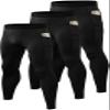 SPVISE 3 Pack Men's Compression Pants Athletic Workout Leggings Running Gym Tights Cool Dry Sports Baselayer Pant with Pocket view 1