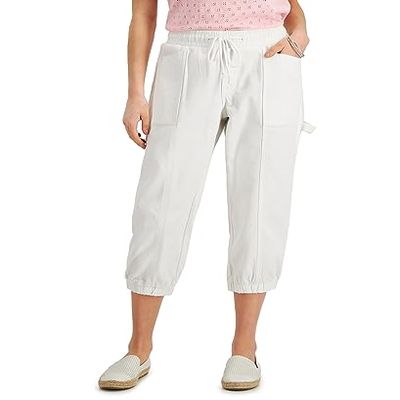 Style & Co. Women's Cotton Pull On Capri Pants Bright White