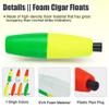 FUSIGO Peg Floats for Catfish Fishing Bobbers,Fishing Cigar Foam Bobber for Santee Rig Slip Fishing Corks Peg Fishing Bobbers with Pipe Plug Catfish Crappie Floats for Fishing3in Yellow Green view 3
