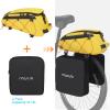 MOSISO Bike Rack Bag with 2 Removable Panniers, Waterproof Bike Trunk Cooler Storage Handbag Insulated Bicycle Rear Seat Pouch, Bicycle Storage Saddle Shoulder Bag Cycling Luggage Pouch, Yellow view 2