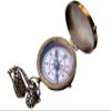 Antique Brass Poem Engraved Compass with Chainmail 2.5 Inches Push Open Pocket Compass for Navigation Traveling Camping Hiking Tool