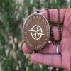 Antique Brass Poem Engraved Compass with Chainmail 2.5 Inches Push Open Pocket Compass for Navigation Traveling Camping Hiking Tool view 2