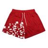 DIOTSR Mens Graphic Print Shorts Cool Mesh Basketball Shorts Casual Flat Front Shorts Summer Drawstring (Red, X-Large) view 1
