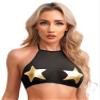 YiZYiF Women's Mesh See Through Bra Tops Sheer Fishnet Bralette Lingerie Tank Crop Top 2# Black C 4X-Large view 2