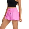 Flowy Womens Running Shorts Gym Yoga Workout Athletic Tennis Golf Skorts Skirt High Waisted with Pockets Butterfly Sweat Spandex Comfy Lounge Pants Cute Trendy Clothes Casual Summer Outfits Hot Pink L view 1
