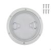 Akoleyer 7.2''Marine Deck Plates Round Non Slip Inspection Deck Plate Hatch with Clear Detachable Cover for Access Boat RV Mount-Screws Included, white view 1