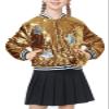 LOLANTA Girls Sequin Jackets, Shiny Coats Zip up Closure, Hip Hop Dance Outfits (Gold,12-14) view 1