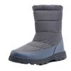 Bestgift Cotton boots men and women non-slip waterproof snow boots padded cotton shoes Grey 5.5