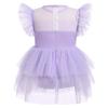 Butterfly Dresses for Girls: Kids Girls Birthday Party Dress Flutter Sleeve Floral Tiered Tutu Princess Dress and Headband 2PCS Pageant Dance Tea Party Dress Purple-Butterfly 18-24 Months view 2