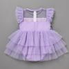 Butterfly Dresses for Girls: Kids Girls Birthday Party Dress Flutter Sleeve Floral Tiered Tutu Princess Dress and Headband 2PCS Pageant Dance Tea Party Dress Purple-Butterfly 18-24 Months view 4