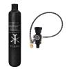 TUXING Carbon Fiber air Tank, 0.58L/4500Psi, CE Approved, PCP Paintball Compressed air System with Regulator Valve (Empty Bottle) (Double Gauge Set) (air Tank Regulator and Valve Gauge) view 1