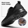 ALEADER Stylish Aqua Water Shoes Men, Quick-Dry Xdrain Water Sneakers Pool Swim Shoes for Beach, All Black Size 9 view 3