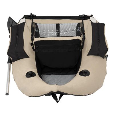 Inflatable Float Tube, Float Tube for Fishing and Angling, Fishing Float Tube with Air Pump, Storage Pockets, Fish Ruler, Adjustable Backrest, 286lbs Load Bearing Capacity, Khaki