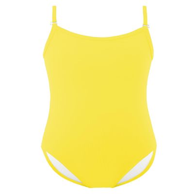 EQSJIU Ballet Leotards for Girls with Adjustable Straps Yellow Camisole Seamless Dance Undergarments Toddler Gymnastics Leotard Ballet Outfit Kids Bodysuit Dancewear 3-4T