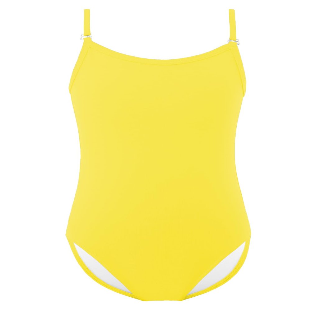 EQSJIU Ballet Leotards for Girls with Adjustable Straps Yellow Camisole Seamless Dance Undergarments Toddler Gymnastics Leotard Ballet Outfit Kids Bodysuit Dancewear 3-4T