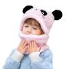 CHRISK Cartoon Hat Girls Boys Scarf Thicken Cap Winter Hat Kids Newborn Baby Stuff Children Hat Plus Fleece Kids Caps 1-12Years (Color : Pink, Size : 5-12Years Old) view 1