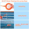 Life Ring 28 Inch, Boat Safety Throw Rings Orange, Life Buoy with Rope 98.5 FT and Reflective Tape for Boats view 4