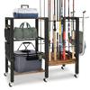 BELLO YON 3 Tier Fishing Rod Holder, Fishing Pole Rack for Garage, Fishing Gear Tackle Box Fishing Equipment Organizers, Fishing Rod Tackle Cart Storage Up to 12 rods view 1