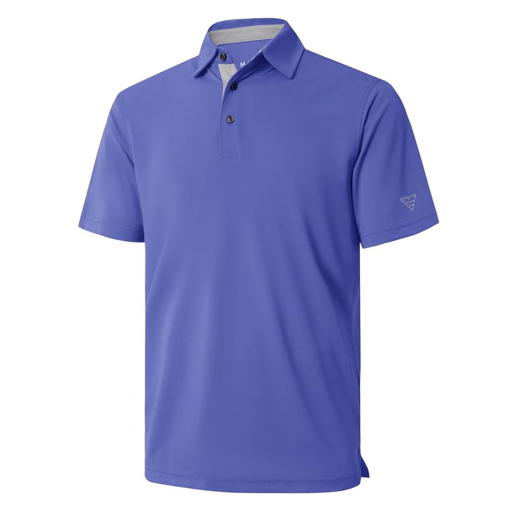 M MAELREG Mens Pique Polo Shirts Short Sleeve Performance Moisture Wicking Quick Dry Casual Golf Shirts for Men Bluish Violet