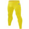 SPVISE Yellow Compression Pants Men Athletic Leggings with Pocket Running Workout Tights Cool Dry Sports Leggings Base Layer view 1