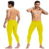 SPVISE Yellow Compression Pants Men Athletic Leggings with Pocket Running Workout Tights Cool Dry Sports Leggings Base Layer view 2