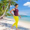 SPVISE Yellow Compression Pants Men Athletic Leggings with Pocket Running Workout Tights Cool Dry Sports Leggings Base Layer view 3