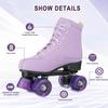 jessie Girls Roller Skates for Women, Microfiber Leather and Flash Wheels Purple Roller Skates Girls Ages 6-12 for Beginner Indoor Outdoor (Youth 3.5) view 2