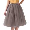 BigkiTchen Women's Puffy Skirt Skorts, Solid Yoga Inner Elastic Sports Golf Skorts, Athletic Stretchy Pleated Tennis Skirts Gray view 2