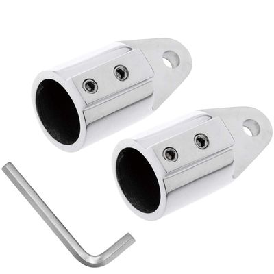 SHENGHUISS Bimini Top Cap Eye End Boat Fitting Stainless Steel 316 Round Tubing Marine Hardware with L Shape Hex Key (B-1 inch 2 Pack)