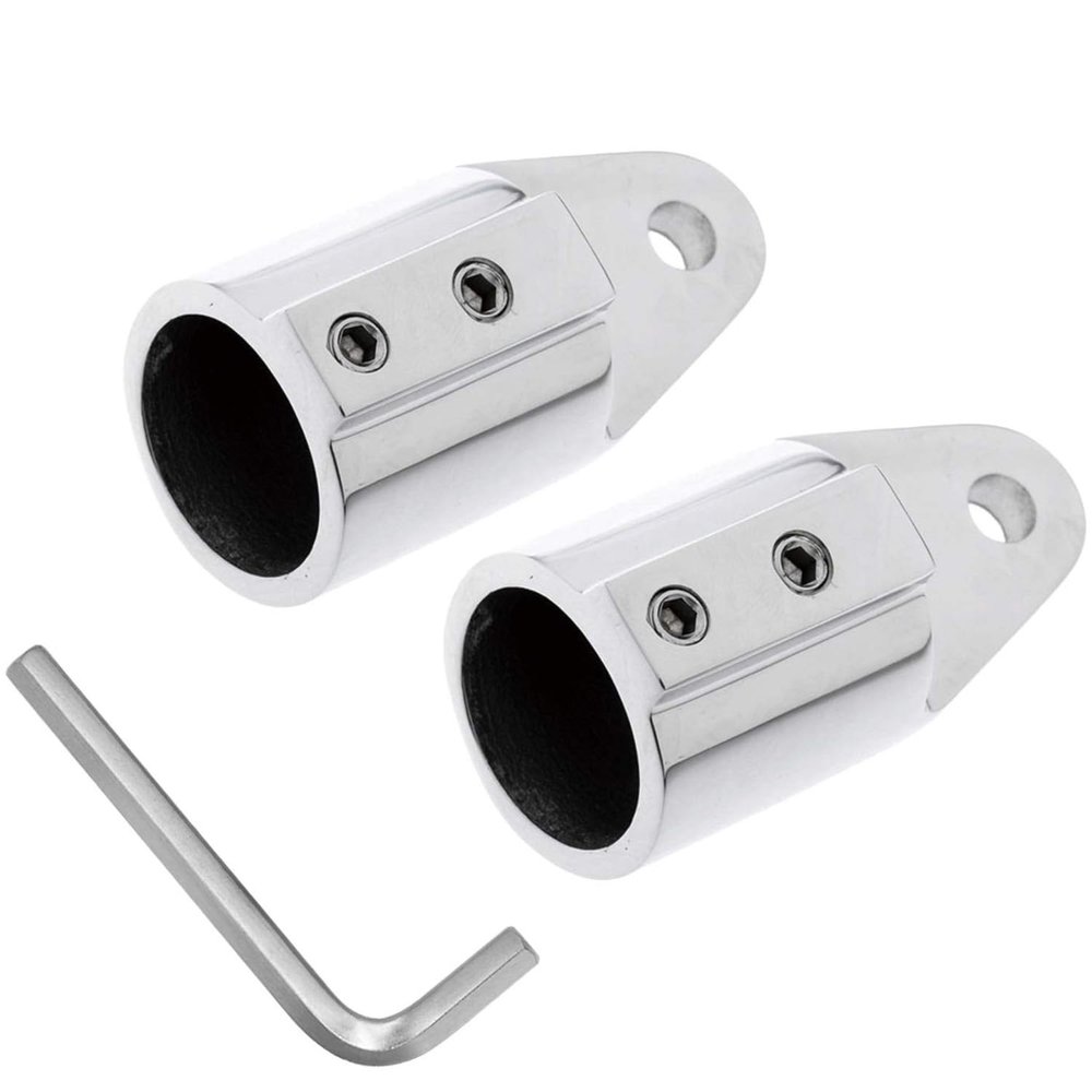 SHENGHUISS Bimini Top Cap Eye End Boat Fitting Stainless Steel 316 Round Tubing Marine Hardware with L Shape Hex Key (B-1 inch 2 Pack)