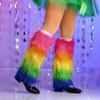 Bmirth Mardi Gras Leg Warmers Fur Long Leg Warmer St Patricks Day Green Leg Warmers Costume Party Accessories for Women (color leg warmers) view 2