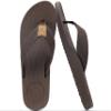 KuaiLu Mens Flip Flops Arch Support Comfortable Cushion Memory Foam Recovery Walking Waterproof Leather Thong Sandals Orthotic Plantar Fasciitis Summer Casual Beach Pool Slip on Slippers Brown Size 10 view 1