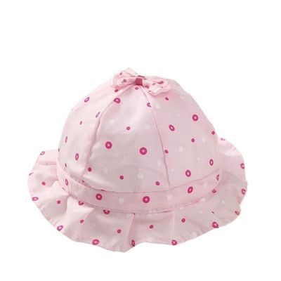 CHRISK Spring Summer Baby Girl Sun Hat Cute Dot Print Adjustable Neonatal Pink Hat Children's Headwear Accessories (Color : Powder, Size : One Size)