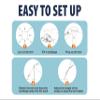 BESTSET 1010ft UPF50+ Beach Tent Sun Shelter, Windproof Stable Outdoor Pop Up Beach Shade Canopy for Camping, Fishing, Backyard Fun or Picnics, 2 Poles view 4