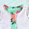 0-3 Months Baby Girl Rash Guard 2 Piece Swimsuit Set Infant Long Sleeve Floral Bathing Suit with Hat Flower Swimming Beach Wear view 2